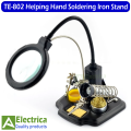 Helping Hand Soldering Stand TE-802/ TE-803 for solder work magnifying glass portable with Light by Electrica. 