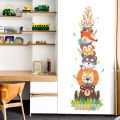 Cartoon Animals Wall Stickers For Kids Room Wardrobe Child Bedroom Nursery Self Adhesive Vinyl Cute Door Sticker Home Wall Decor. 