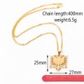 Stainless Steel Albanian Double Headed Eagle Necklace Russian Albania Flag Eagle Pendants Necklace Ethnic Jewelry S. 