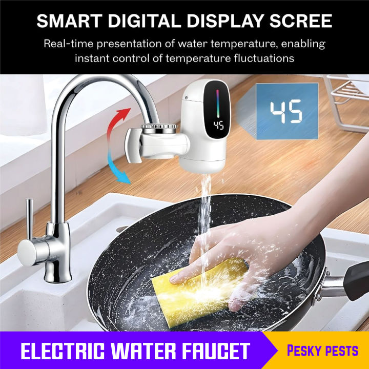 Faucet Electrical Instant Hot Water Heating Tap | 220v Instant Electric Water Heater Faucet with Digital Display for Kitchen & Bathroom Free Installation