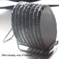 4 PCS Round Slate Black Coasters Handmade Coasters for Drinks, Beverages,  Glasses - Black. 