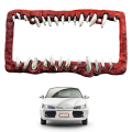 JAERBEE Car License Plate Frame Horror Teeth License Plate Bracket Car Supplies Front&Rear License Plate Exterior Accessories A. 