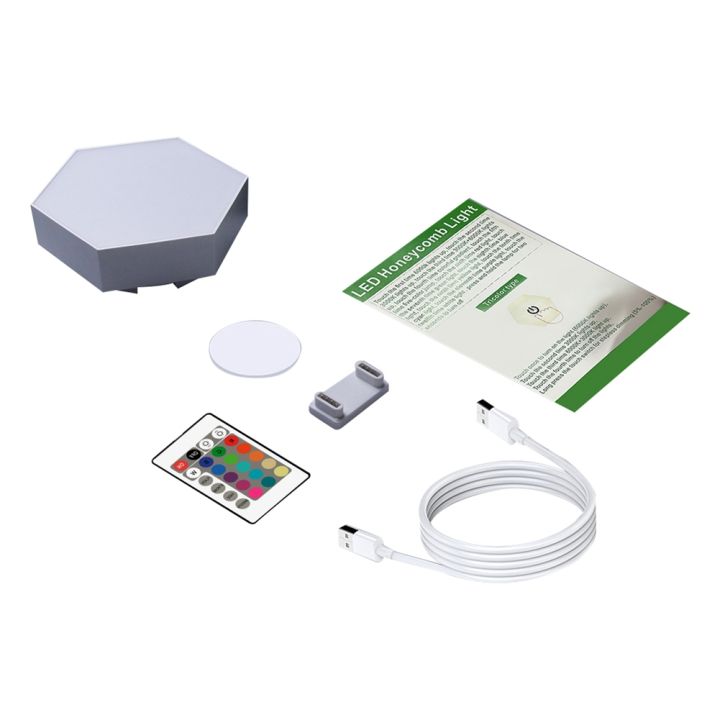 1Set RGB LED Quantum Lamp Hexagon Light Touch Sensor LED Honeycomb Light Colorful Modular Night Light