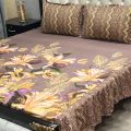 cotton frill bedsheet 3pcs frill bed sheets. 