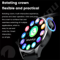 GT5 Smart Watch 1.32 Inch Full Touch Screen Bluetooth Call Remote Music Control Wireless Charger Smartwatch Heart Rate Sleep Monitor - Black. 