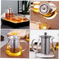 Techmanistan Glass Teapot with Heat Resistant Stainless Steel Infuser, Borosilicaate Glass Teapot, Glass Tea Kettle. 