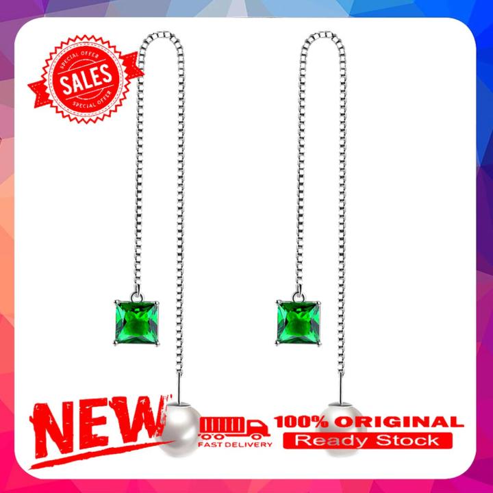 Women Silver Plated Thin Chain String Dangle Long Line Liner Threader Earrings
