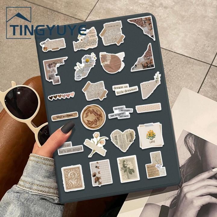 Vintage Sticker Pack 120pcs Vintage Sticker Set Waterproof Scrapbook Aesthetic Stickers for Journals Water Bottles Laptops Trendy Southeast Asian Buyers' Choice Journal Decoration Stickers