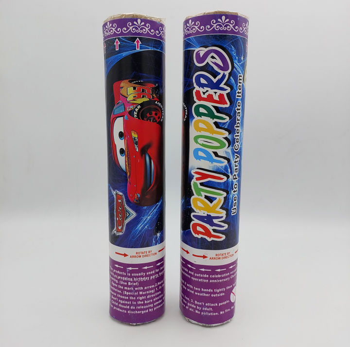 CARS THEME PARTY POPPERS PACK OF 2 PARTY POPPER ( 20 CM SIZE )