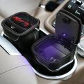 Car Ashtray With Lid, Portable LED Cigar Smoke Car Ashtray Smoke Remover Double-Layer Inner Box Ash Cylinder Cup Holder (Black). 