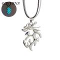 ECHIDNA Dragon Necklace Creative Silver Fluorescent Dragon Necklace. 