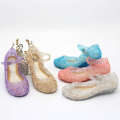 Frozen 2 Ice and Snow Romance Elsa Girls' Sandals Cinderella Crystal Children's High Heels Princess Shoes. 