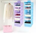 5 Shelf Closet Organizer Hanging Storage Bag Wardrobe Section Clothes Organizer Foldable Clothing Storage Rack Shelves Shoe Clothes Garment. 