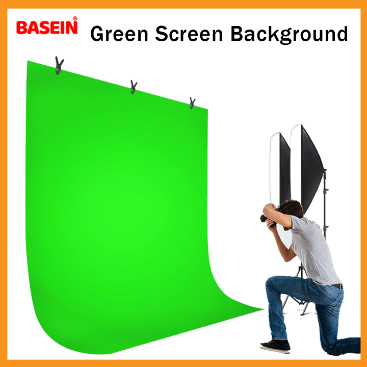 5x9 Fit Large Collapsible Green Screen Backdrop Portable Retractable Chroma Key Panel Photo Background with Stand for Video Conference, Photographic Studio, Streaming