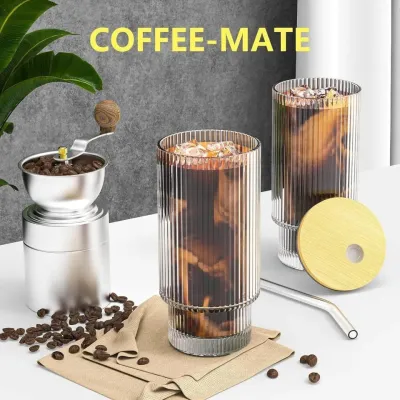 12oz Ribbed Glass Tumbler