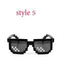 Thug Life Sunglasses Minecraft 8 Bit Pixelated Mosaic Gamer Photo Props Glasses for Adults Party. 