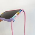 Case with cover in color 8 PlusX XR S Pro Mini 11 for iPhone 13 12 Max XS E 2 7 Crossbody lanyard Rainbow Liquid Silicone Protector. 