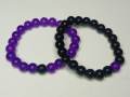 Beautiful Purple and Black Glass Bead Friendship Bracelet for Couples, Bestfriends, Besties, Boys and Girls. 