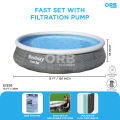 Bestway Fast Set Pools with Filter, 13 ft & 15 ft Extra Large Size Family Pool with 33 inch & 42 in depth, Inflatable Top Ring Quick Setup Deep Swimming Pool for Home with Water Filtration Pump, BW 57376, 57372, 57313, Easy Set Heavy Duty 3 Ply PVC Pool. 