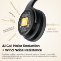 soundpeats space pro wireless bluetooth headphones with foldable design microphone support noise cancelling long battery life  ideal for smartphones and sports. 