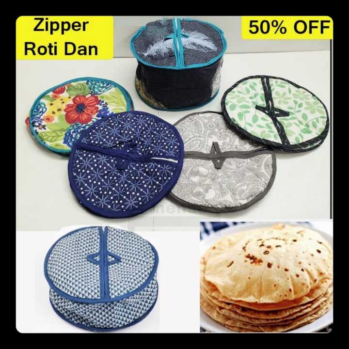 Zipper Roti Cover,handmade kitchen item,fabric hotpot,food warmer