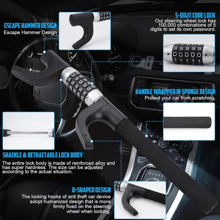 Sogo%20Steering%20Wheel%20Lock%20Anti-Theft%20Device,Keyless%20Password%20High%20Security%20Vehicle%20Locks%20Heavy%20Duty%20Adjustable%20Length%20Steering%20Wheel%20Lock%20for%20Car%20Truck%20Van%20SUV%20-%20Image%203