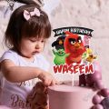 Personalised Digital Cake Topper Angry Birds Theme topper for Birthday Party Celebration & Cake Decoration. 