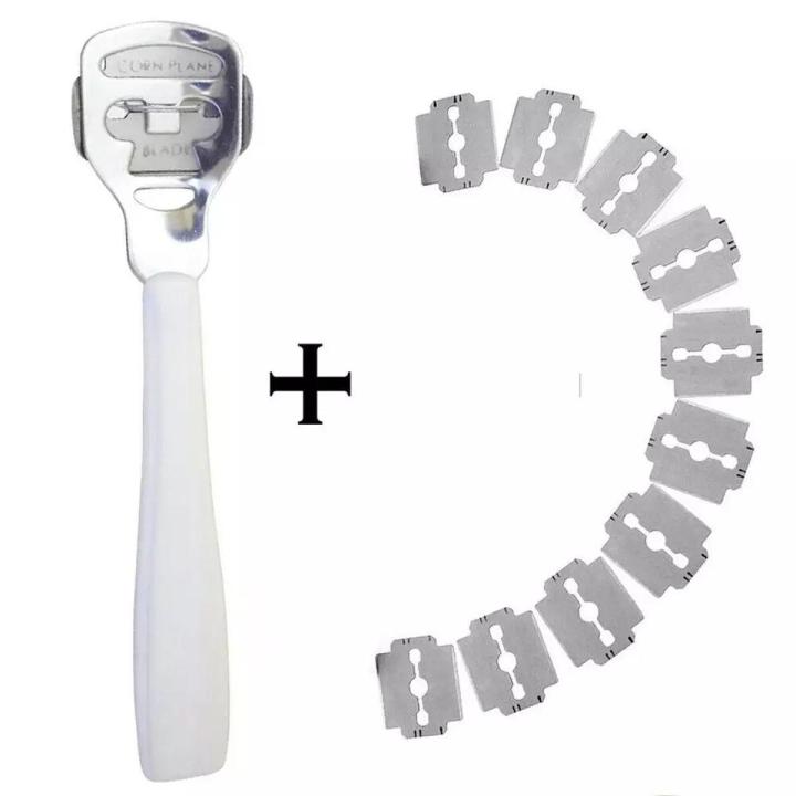 Foot File Care Tools Hard Skin Remover for Hand Feet (Multicolor), Pack of 1 Plastic Callus Remover Chandi Cutter with 10 Blades, Callus Shaver Set for Men and Women