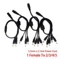 DC Power Splitter 12V 1 Female To 2 3 4 8 Male Cable Connector 5.5mm x 2.1mm Power Cord For CCTV Camera LED Strip Game Console. 