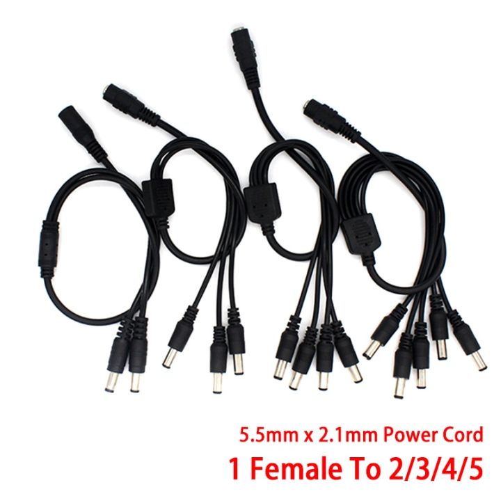 DC Power Splitter 12V 1 Female To 2 3 4 8 Male Cable Connector 5.5mm x 2.1mm Power Cord For CCTV Camera LED Strip Game Console