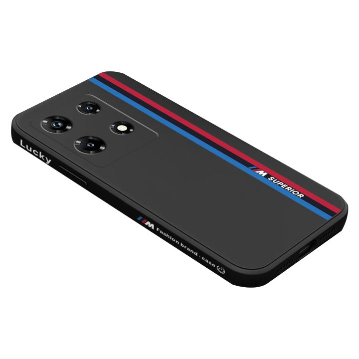 Hontinga for Infinix Note 30 Pro Back Cover Fashion Racing Side Design Phone Case Square Soft Liquid Silicone Mobile Cover