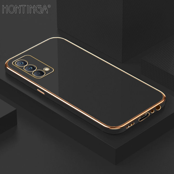 Hontinga for Realme GT Master Back Cover Luxury 6D Plating Frame Shiny Bling Case Soft Silicone Square Phone Cases