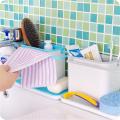 3 in 1 Kitchen Sink Organizer - Draining Holder, Towel Rack, Storage Box for Soap and Sponges. 