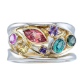 Women Magnetic Therapy Ring Torina Crystal Quartz Ionix Ring Ionix Therapy Quartz Crystal Ring for Weight Loss Lymph Drainage. 