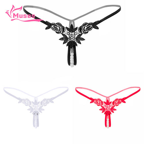 Muese Mall 3pcs/setWomen Sexyy Thongs Strap G-string V-string Panties Lace Flower Underwear Briefs