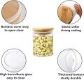 200ml Small Clear Glass Jar with Bamboo Silicone Sealed Lid (6 Pack) Nuts Spice or Kitchen Storage. 
