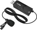 FIFINE USB Lavalier Microphone, Clip-on Cardioid Condenser Computer mic Plug and Play USB Lapel Microphone with Sound Card for PC and Mac-K053. 