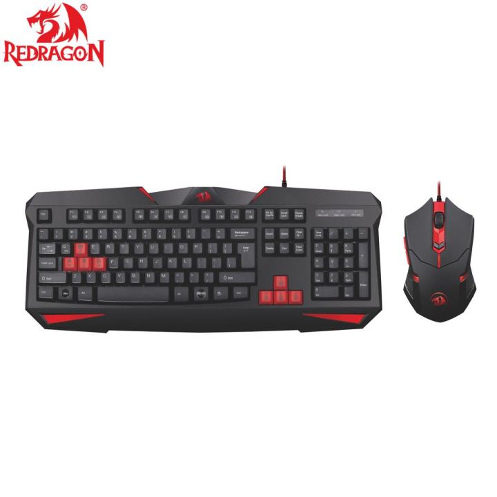 Redragon S101-2 Gaming Keyboard & Mouse Set 2 in 1 vajra & Centrophorus Red Backlite