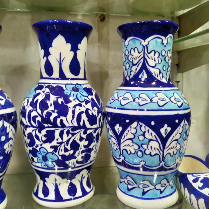 Blue Pottery Vase multani 5X8 (1 piece) / Handicraft / Handpainted / Vip's Creation