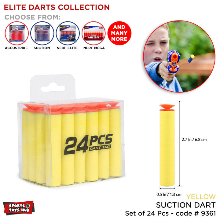 NERF Darts Pack of 20 Refill Box Compatible With All Blasters Elite Suction Dart Accustrike Soft Blasters
