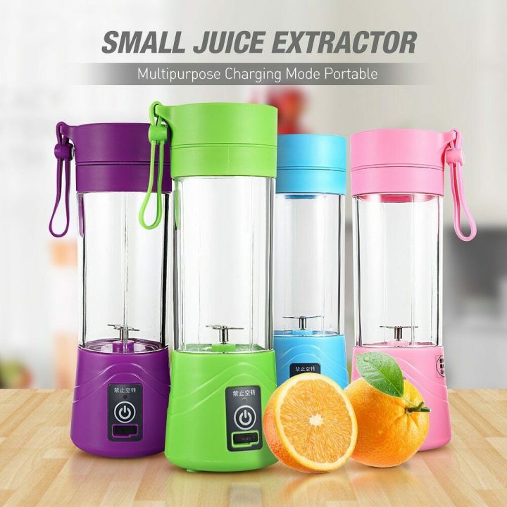 Mini Portable Usb Rechargeable Juicer Blender Mixer 6 Blades 380ml -Electric Blender Single Serve Mini Food Grade Water Bottle Portable Juicer Cup Smoothie Maker and Multipurpose Uses