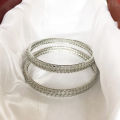 Trendy Silver Plated Bangles Pair for Women & Girls | Stylish Dotted Design Daily & Party Wear Jewelry – Size 62 (2.8), Pack of 2 Sku( IB122). 
