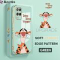 Jizetin (Free Lanyard) for OPPO A54 2021 Back Cover Jump Jump Tiger Luxury 6D Plating Case Side Pattern Soft Silicone Square Phone Cases. 