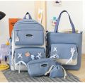 4Pcs Women School Backpacks Schoolbag Daisy Canvas For Teenagers Girls Student College Book Bag. 