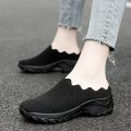 Slip On Half For Boat Ladies Korean Flat Shoes women's fly woven breathable mesh shoes for Women Sneakers. 
