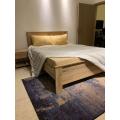 Ghania modern Queen size bed in MDF tactile lasani  with 2 side table without mattress. 