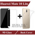 Huawei Mate 10 Lite Full White 9D|5D|6D|10D|11D|21D Tempered Glass Screen Protector Full Glue Edge To Edge + Back Cover Transparent Soft Crystal Clear Case For Huawei Mate 10 Lite. 