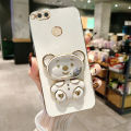 AnDyH Phone Case for Xiaomi Mi A1 5X 2017 Cute Quicksand Liquid Bear Bracket Anti Drop Camera Protection. 