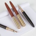 【DIV MALL】Retro Copper Wood Fountain Pen Fine Nib 0.5mm Pens with Box Gift Stationery for Teachers. 