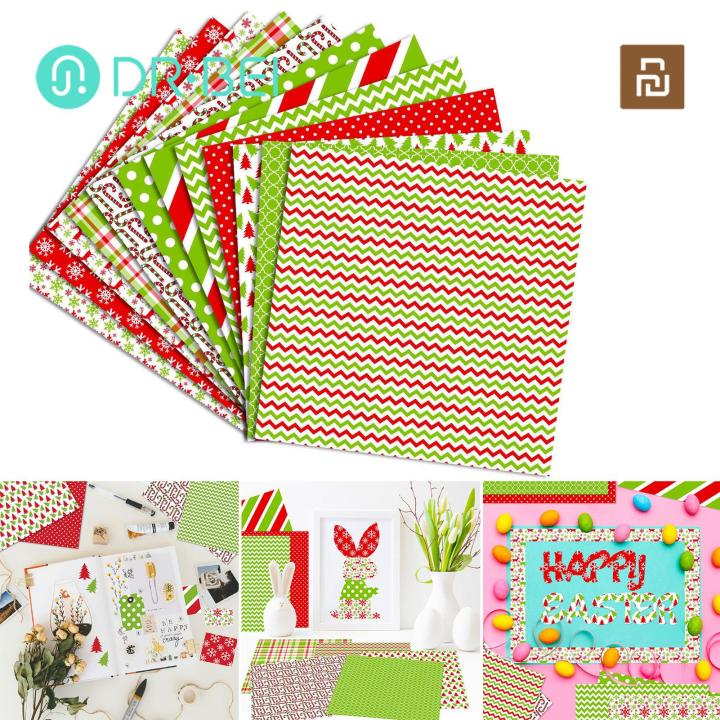 Diary Scrap Paper Vibrant Xmas Floral Scrapbooking Paper Pack 12pcs Multi-functional Diy Craft Material for Christmas Southeast Asian Buyers High-quality Paper